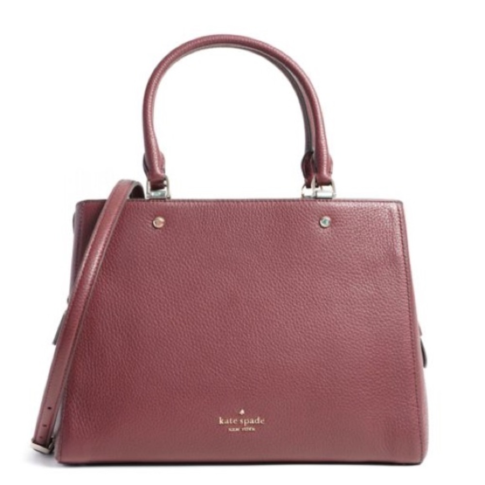 Kate Spade Leila Medium Triple Compartment Satchel Cherrywood brand New